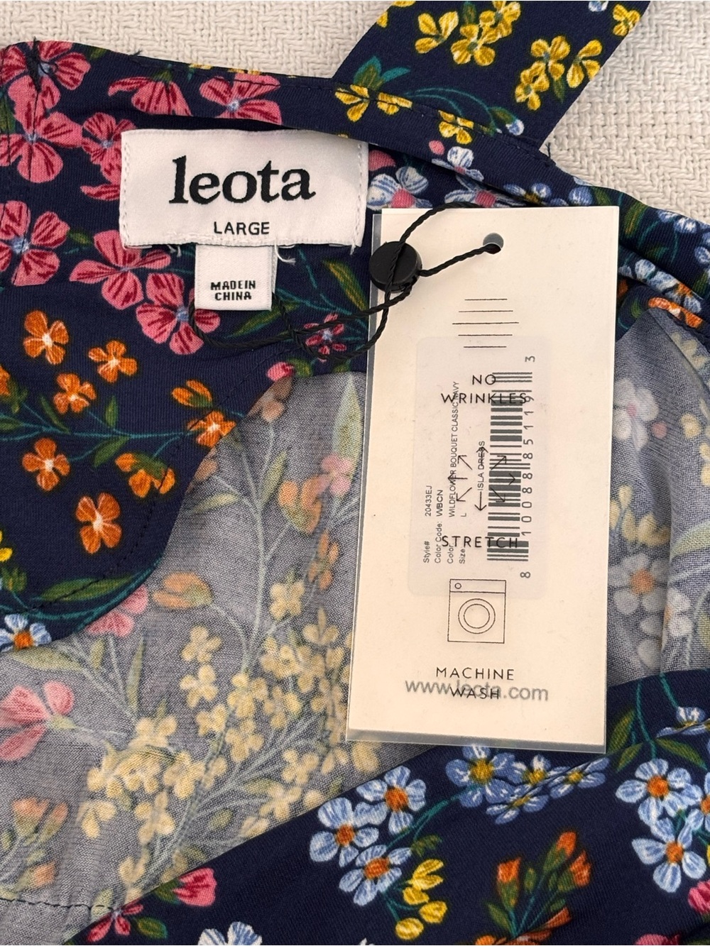 Leota Navy Floral Cowl-Neck Midi Dress with Tie Waist - Picture 5 of 11